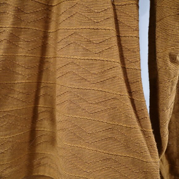 Michael Carrie Medium Cowl Neck Vintage Stitched Pullover in Mustard - Picture 3 of 5